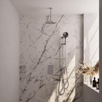 Brauer Chrome Edition Thermostatische Regendoucheset Inbouw - Hoofddouche 20 cm - 3 Weg - Handdouche 3 Standen - Doucheslang - Geintegreerde Glijstang - Chroom