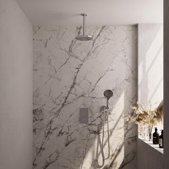 Brauer Chrome Edition Thermostatische Regendoucheset Inbouw - Hoofddouche 20 cm - 3 Weg - Handdouche 3 Standen - Doucheslang - Wandaansluitbocht - Chroom