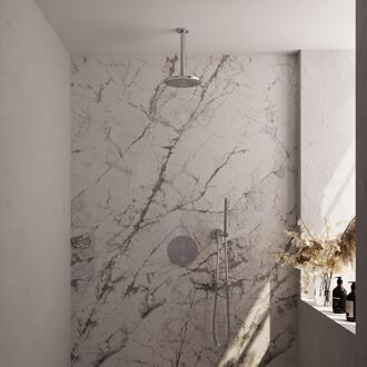 Brauer Chrome Edition Thermostatische Regendoucheset Inbouw - Hoofddouche 20 cm - 3 Weg - Handdouche Rond - Doucheslang - Wandaansluitbocht - Chroom