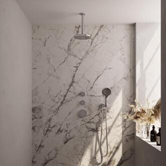 Brauer Chrome Edition Thermostatische Regendoucheset Inbouw - Hoofddouche 20 cm - Handdouche 3 Standen - Doucheslang - Wandaansluitbocht - Chroom