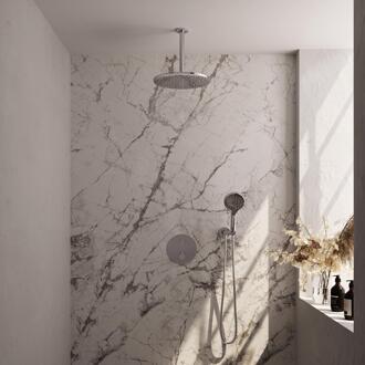 Brauer Chrome Edition Thermostatische Regendoucheset Inbouw - Hoofddouche 30 cm - 3 Weg - Handdouche Rond 3 Standen - Doucheslang - Wandaansluitbocht - Chroom