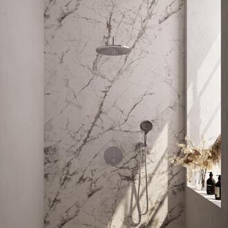 Brauer Chrome Edition Thermostatische Regendoucheset Inbouw - Hoofddouche 30 cm - Gebogen Wandarm - 3 Weg - Handdouche Rond 3 Standen - Doucheslang - Wandaansluitbocht - Chroom