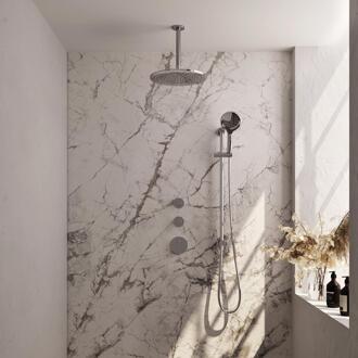 Brauer Chrome Edition Thermostatische Regendoucheset Inbouw - Hoofddouche 30 cm - Handdouche 3 Standen - Doucheslang - Geintegreerde Glijstang - Chroom