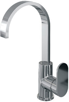 Brauer Chrome Edition wastafelmengkraan hoge draaibare uitloop opbouw met type S1 greep ColdStart gepolijst chroom