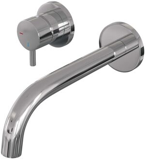 Brauer Chrome Edition Wastafelmengkraan inbouw - gebogen uitloop rechts - hendel kort smal - model B2 chroom 5-CE-083-B5-65