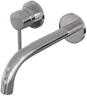 Brauer Chrome Edition Wastafelmengkraan inbouw - gebogen uitloop rechts - hendel lang smal - model A2 chroom 5-CE-083