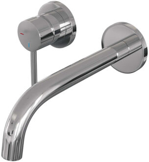 Brauer Chrome Edition Wastafelmengkraan inbouw - gebogen uitloop rechts - hendel lang smal - model A2 chroom 5-CE-083