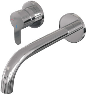 Brauer Chrome Edition Wastafelmengkraan inbouw - gebogen uitloop rechts - hendel plat smal - model D2 chroom 5-CE-083-B4-65