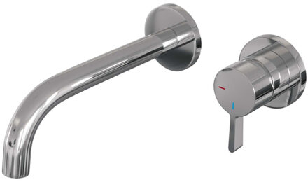 Brauer Chrome Edition Wastafelmengkraan type B1 greep inbouw ronde rozetten ColdStart chroom gepolijst