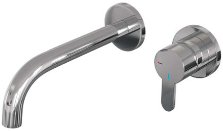 Brauer Chrome Edition Wastafelmengkraan type B4 greep inbouw ronde rozetten ColdStart chroom gepolijst