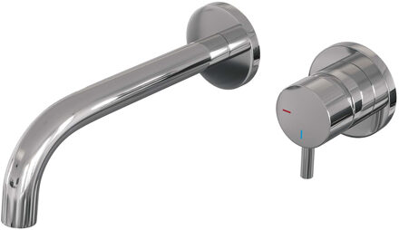 Brauer Chrome Edition Wastafelmengkraan type B5 greep inbouw ronde rozetten ColdStart chroom gepolijst