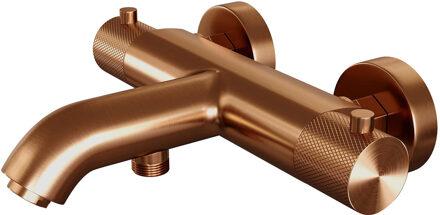 Brauer Copper Carving Badkraan - carving knop - PVD - geborsteld koper 5-GK-243 Koper geborsteld