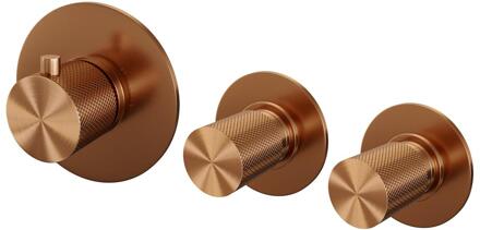 Brauer Copper Carving - Inbouwthermostaat en - Inbouwthermostaat - In/afbouwdelen - Koper Geborsteld PVD
