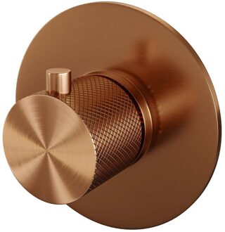 Brauer Copper Carving inbouwthermostaat - met inbouwdeel - 1 carving knop - - PVD - geborsteld koper 5-GK-090 Koper geborsteld