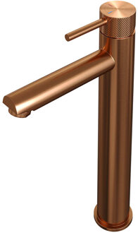 Brauer Copper carving Wastafelmengkraan opbouw - hoog - model a - PVD - geborsteld koper 5-GK-002-HD6 Koper geborsteld