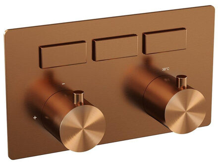 Brauer Copper Edition - 3 functies - inbouwthermostaat - drukknoppen - in/afbouwdelen - koper geborsteld PVD 5-GK-156