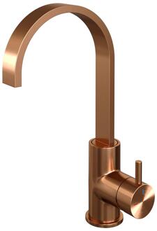 Brauer Copper Edition Hoge Opbouw Wastafelmengkraan met Draaibare Platte Uitloop Model B Koper Geborsteld PVD