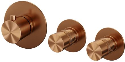 Brauer Copper Edition inbouwthermostaat met 2 stopkranen geborsteld koper PVD