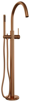 Brauer Copper Edition vrijstaande badmengkraan met staafhanddouche geborsteld koper PVD