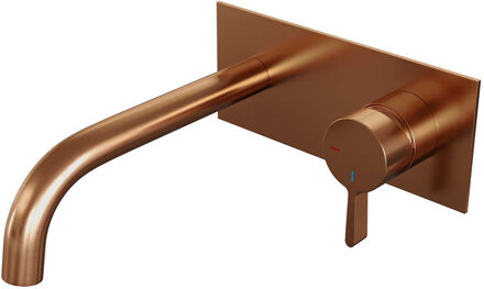 Brauer Copper Edition wastafelkraan inbouw ColdStart met inbouwdeel type B1 greep geborsteld koper PVD