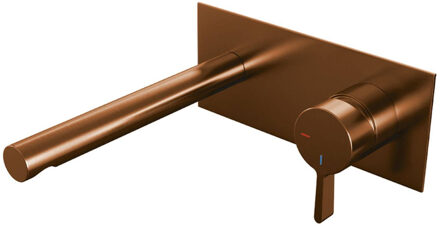 Brauer Copper Edition wastafelkraan inbouw ColdStart met inbouwdeel type S1 greep geborsteld koper PVD