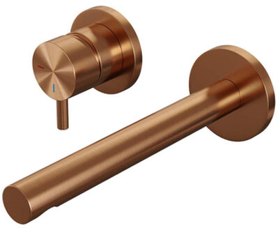 Brauer Copper Edition Wastafelmengkraan inbouw - rechte uitloop rechts - hendel kort smal - model B2 PVD - geborsteld koper 5-GK-083-S5-65 Koper geborsteld