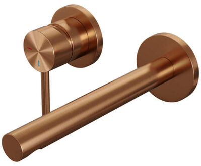 Brauer Copper Edition Wastafelmengkraan inbouw - rechte uitloop rechts - hendel lang smal - model A2 PVD - geborsteld koper 5-GK-083-S2-65 Koper geborsteld