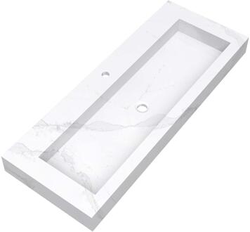 Brauer Coral Wastafel - 120 cm - met 1 Spoelbak en 1 Kraangat - Marmerlook Calacatta Gold