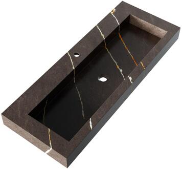 Brauer Coral Wastafel - 120 cm - met 1 Spoelbak en 1 Kraangat - Marmerlook Copper Brown