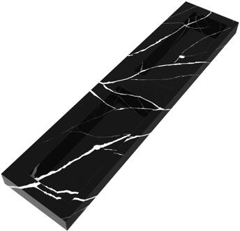 Brauer Coral Wastafel - 200 met 2 Spoelbakken en 0 Kraangaten - Marmerlook Nero Marquina