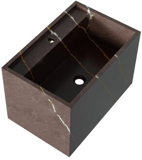 Brauer Cube Meubelwastafel - 60x46x40 - Zonder overloop - 1 wasbak - 1 kraangat - composiet - copper brown WT-MC601CB