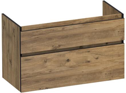 Brauer Delight Edge - Onderkast - 100 cm - met 2 Softclose Lades Greeploos en 1 Sifon Uitsparing - Chateau