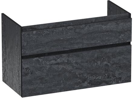 Brauer Delight Edge - Onderkast - 100 cm - met 2 Softclose Lades Greeploos en 1 Sifon Uitsparing - Damascus