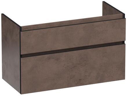 Brauer Delight Edge - Onderkast - 100 cm - met 2 Softclose Lades Greeploos en 1 Sifon Uitsparing - Erosion