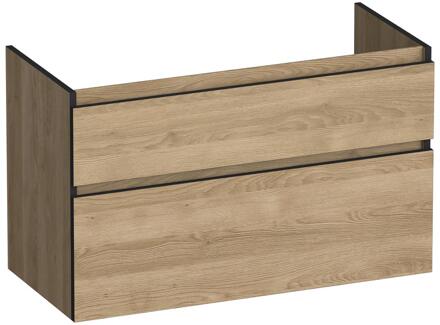 Brauer Delight Edge - Onderkast - 100 cm - met 2 Softclose Lades Greeploos en 1 Sifon Uitsparing - Sunlit