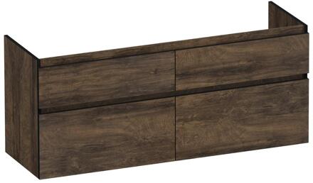 Brauer Delight Edge - Onderkast - 140 cm - met 4 Softclose Lades Greeploos en 2 Sifon Uitsparingen - Grove