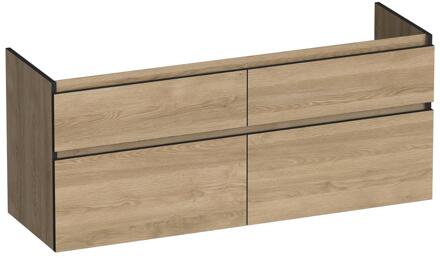 Brauer Delight Edge - Onderkast - 140 cm - met 4 Softclose Lades Greeploos en 2 Sifon Uitsparingen - Sunlit
