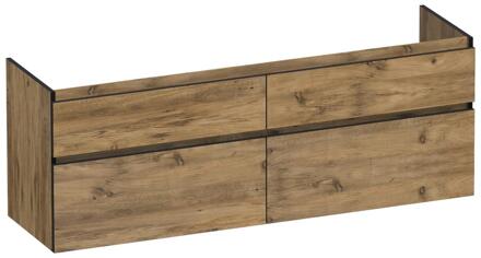 Brauer Delight Edge - Onderkast - 160 cm - met 4 Softclose Lades Greeploos en 2 Sifon Uitsparingen - Chateau