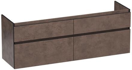 Brauer Delight Edge - Onderkast - 160 cm - met 4 Softclose Lades Greeploos en 2 Sifon Uitsparingen - Erosion
