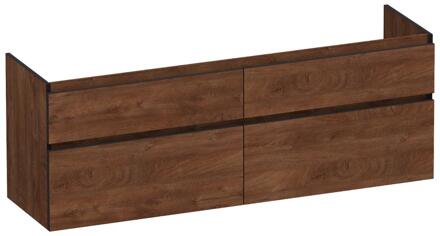 Brauer Delight Edge - Onderkast - 160 cm - met 4 Softclose Lades Greeploos en 2 Sifon Uitsparingen - Forest Cacao