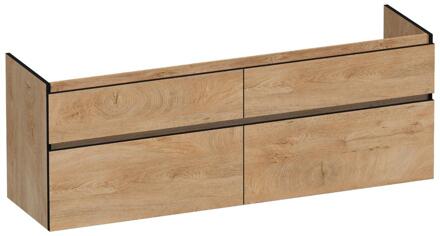 Brauer Delight Edge - Onderkast - 160 cm - met 4 Softclose Lades Greeploos en 2 Sifon Uitsparingen - Forest Tan