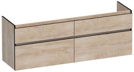Brauer Delight Edge - Onderkast - 160 cm - met 4 Softclose Lades Greeploos en 2 Sifon Uitsparingen - Forest Wheat