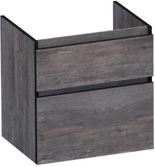 Brauer Delight Edge - Onderkast - 60 cm - met 2 Softclose Lades Greeploos en 1 Sifon Uitsparing - Driftwood