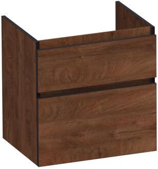 Brauer Delight Edge - Onderkast - 60 cm - met 2 Softclose Lades Greeploos en 1 Sifon Uitsparing - Forest Cacao