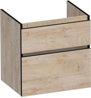 Brauer Delight Edge - Onderkast - 60 cm - met 2 Softclose Lades Greeploos en 1 Sifon Uitsparing - Forest Wheat