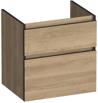 Brauer Delight Edge - Onderkast - 60 cm - met 2 Softclose Lades Greeploos en 1 Sifon Uitsparing - Sunlit