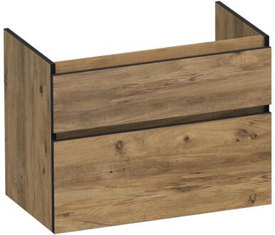 Brauer Delight Edge - Onderkast - 80 cm - met 2 Softclose Lades Greeploos en 1 Sifon Uitsparing - Chateau