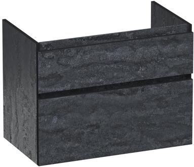 Brauer Delight Edge - Onderkast - 80 cm - met 2 Softclose Lades Greeploos en 1 Sifon Uitsparing - Damascus