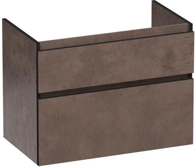 Brauer Delight Edge - Onderkast - 80 cm - met 2 Softclose Lades Greeploos en 1 Sifon Uitsparing - Erosion