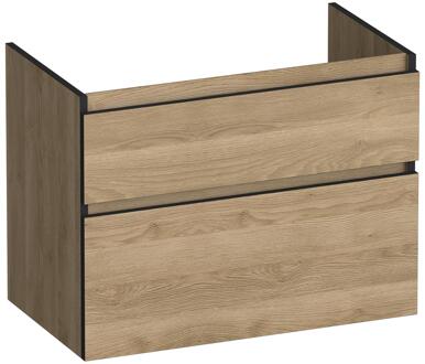 Brauer Delight Edge - Onderkast - 80 cm - met 2 Softclose Lades Greeploos en 1 Sifon Uitsparing - Sunlit